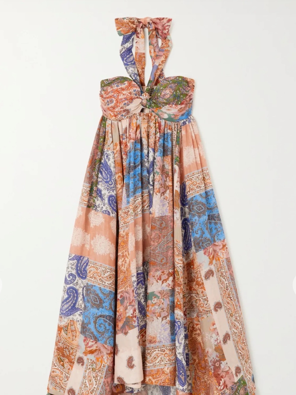 BNWT Zimmermann Paisley Patchwork Devi Halter Maxi Dress
